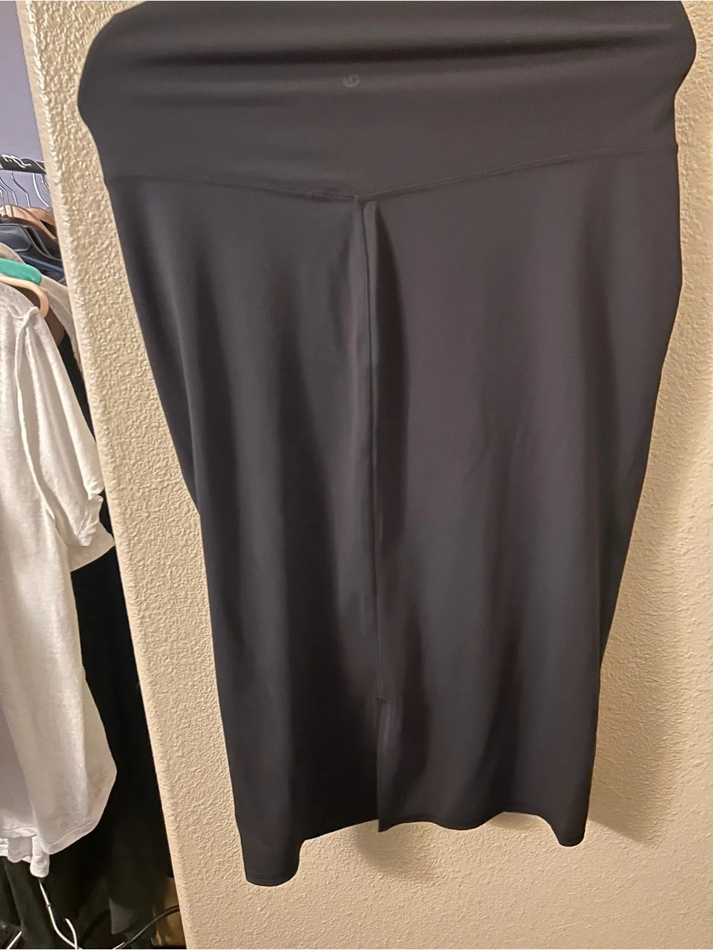 Lululemon High-Waist Black Midi Pencil Skirt